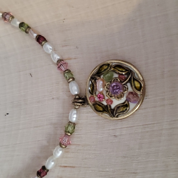 Michael Golan Purple Flower Design Beaded Necklace - Picture 5 of 6